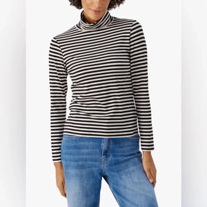 Part Two Efinas Stripe Long Sleeve  Turtleneck Top, size M